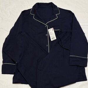 Uniqlo Navy Pajama Set with White Trim
